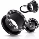 Twin X Grooved Screw-Fit Freedom Fashion Tunnel Titanium IP Over Surgical Steel (Sold by Pair)