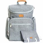 Baby Republic Diaper Bag Backpack – Baby Bag for Mom Girls Boys and Dad – Diaper Bags for Women with Large Insulated Pockets – Changing Pad – Stroller Straps – Gray