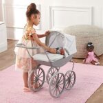 Badger Basket London Toy Doll Pram with Canopy for 18 inch Dolls – Gray