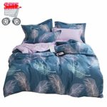 Feather Leaves Duvet Cover Set 100% Natural Cotton Twin Kids Girls Cotton Bedding Set Soft 3 Piece Reversible Duvet Comforter Cover Set 1 Duvet Cover with 2 Pillowcases Twin Bedding Collection