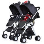 Twin Baby Strollers Ultra Light Portable Can Sit Lie Detachable Folding Double Pram,b