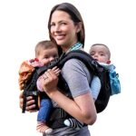TwinGo Carrier – Lite Model – Classic Black – Works as a Tandem or Single Baby Carrier (Extra Straps Sold Separately). Adjustable for Men, Women, Twins and Babies Between 10-45 lbs