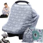 Car Seat Canopy Nursing Cover – Multi Use Baby Stroller and Carseat Cover, Breastfeeding Nursing Covers, Boys and Girls Shower Gifts (Classical Arrows)