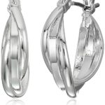 Napier “Classics” Silver-Tone Small Twist Hoop Earrings