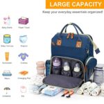 Diaper Bag with Changing Station, Waterproof 3 in 1 Baby Diaper Backpack with Foldable Changing Pad, Large Travel Back Pack for Baby Girl Boy, Blue