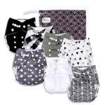 Unisex Baby Cloth Pocket Diapers 7 Pack, 7 Bamboo Inserts, 1 Wet Bag by Nora’s Nursery