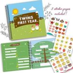 Twins First Year Memory Book – A Gorgeous Baby Keepsake Journal to Cherish Your Twin’s First Year Forever! Great Gift That Includes Stickers, Family Tree, Holidays, Letters from Mom & Dad and More!
