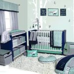 Bacati Noah Tribal 10 Piece Nursery-in-a-Bag Cotton Percale Crib Bedding Set with Bumper Pad, Mint/Navy