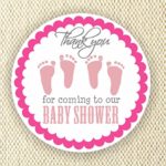 Twin Baby Girl Shower Stickers – Twin Girls Stickers – Favor Stickers – Baby Shower Favor Stickers – Baby Footprint Stickers – Set of 40 stickers
