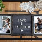 Personalized Picture Frame with Custom Felt Letter Board (Rustic Brown): Customizable Two Picture Frame for Dad, Dog, Grandpa – Great gift from kids | Picture frame from Grandkids | Enjoyed by Friends or Famiy