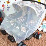 RUIXIA Twin Baby Stroller Full Cover Mosquito Netting Breathable Mesh Drawstring Mosquito Net for Infants Bassinet Cribs White for Twin Baby Stroller BABCOV Baby troller netting