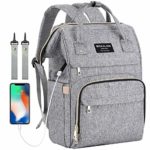 Large Diaper Bag Backpack, Mokaloo Anti-Water Maternity Nappy Bags Changing Bags with Insulated Pockets and Stroller Straps, Multi-functional Travel Back Pack Built-in USB Charging Port