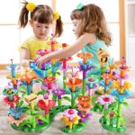 Garbo Star 148PCS Flower Garden Building Toys for Girls, Educational Activity Preschool Birthday Gifts for 2 3 4 5 Year Old Girls, Toddler Building Stem Toys for Kids Toddlers Ages 1-3 3-5